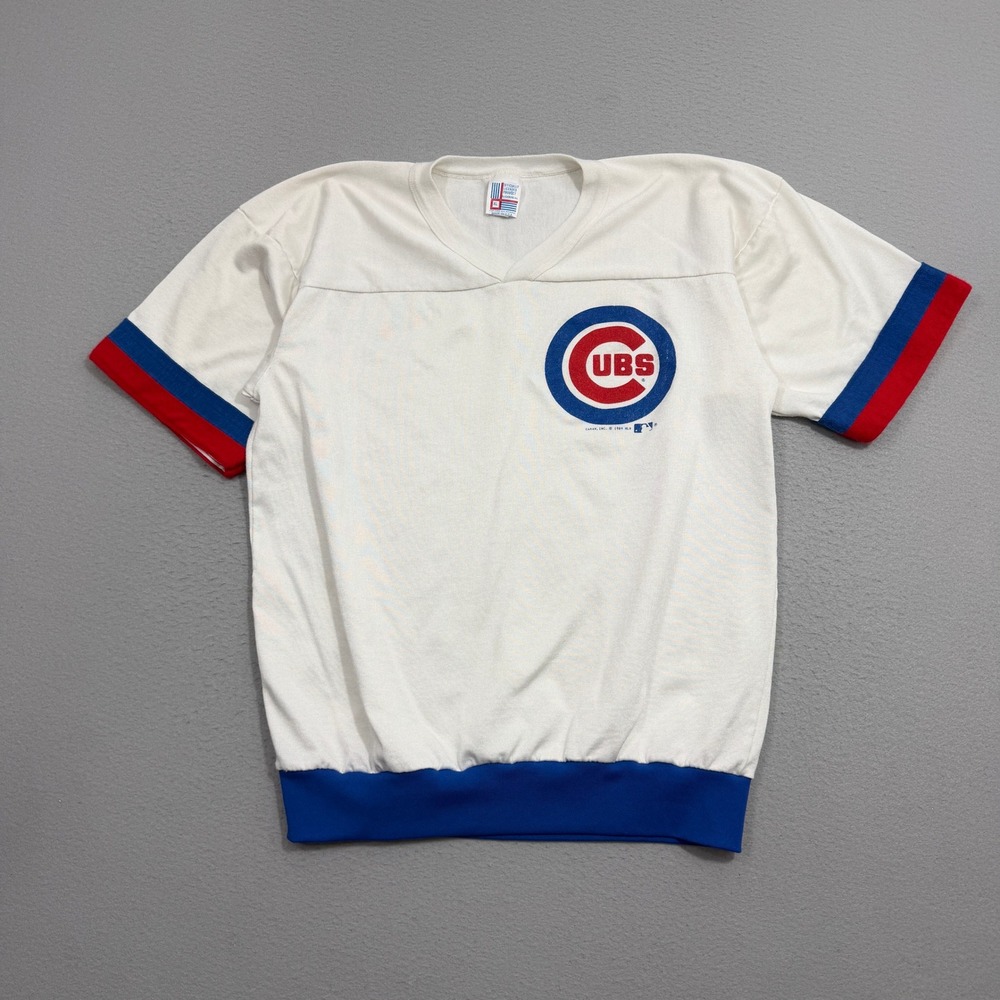 Vintage Garan Chicago Cubs 1989 MLB Jersey Shirt Mens Extra Large White 80s 1989